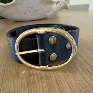 B-Low the Belt Black Pebbled Leather with Gold/Brass Buckle. Like new! Medium